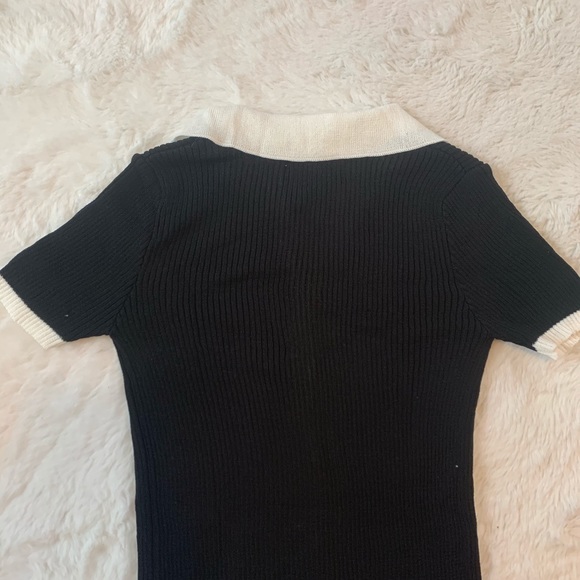 Black and White Collared Cardigan - Picture 2 of 2